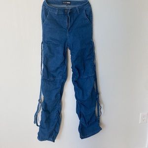 Dark Blue Denim Stacked Jeans